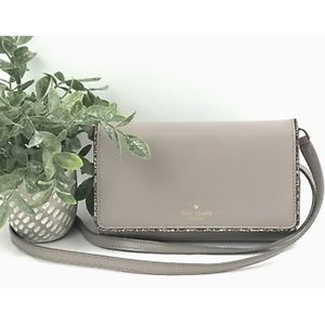 NWT KATE SPADE CONNIE SETON DRIVE CITY SCAPE LEATHER GLITTER CROSSBODY HANDBAG